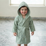 Premium pistachio hooded bathrobe