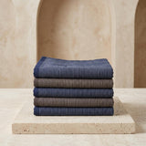 Export grey blue Stripe five towels set