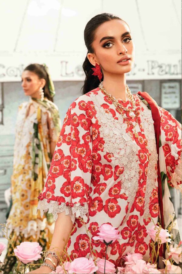 Heavy Embroidered Lawn 3pc – Chiffon Dupatta