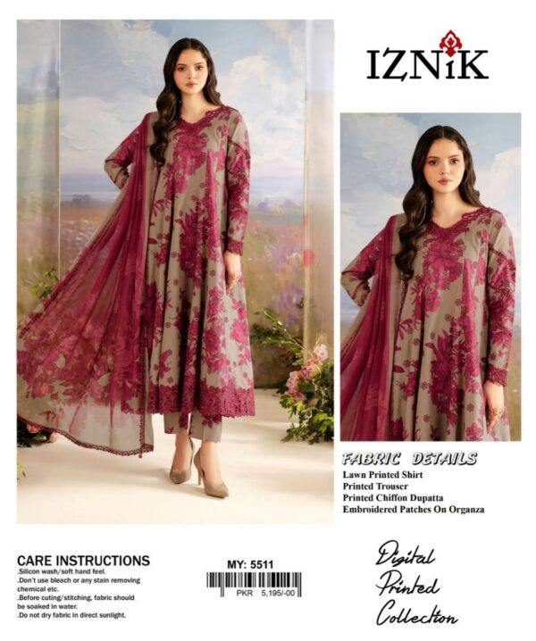 Chikankari Front Emb Lawn 3pc – Emb Dupatta