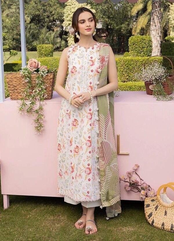 Basic Embroidered Lawn 3pc – Chiffon Dupatta