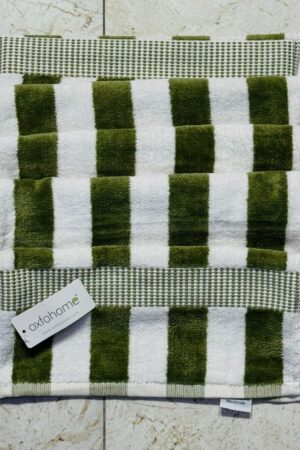 Oxfo-home Cotton Towel- Green- White Large Size