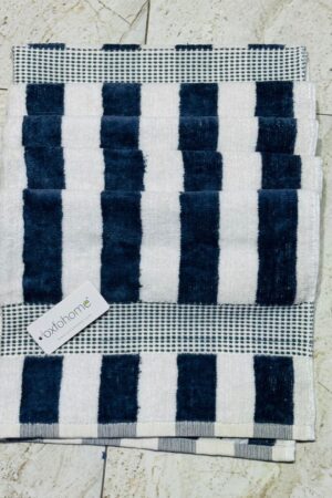 Oxfo-home Cotton Towel White-Blue 27*54 Large Size