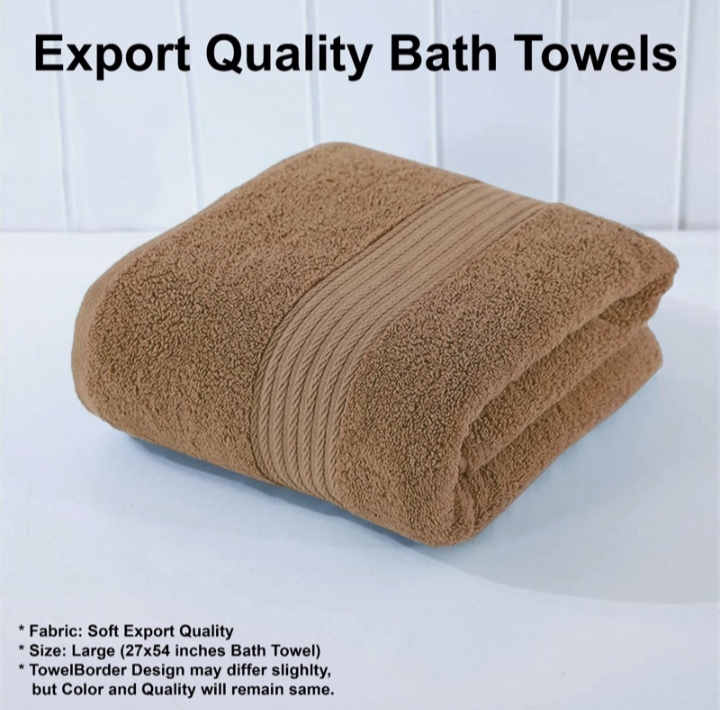 USA Export Cotton Towel- Light Brown Large Size