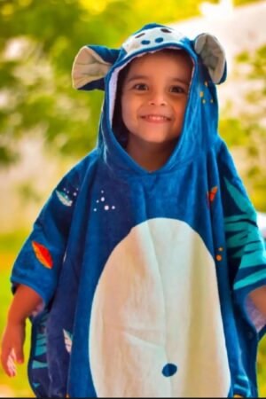 Ultra soft baby boy bath poncho