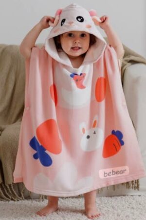 Ultra soft baby girl bath poncho