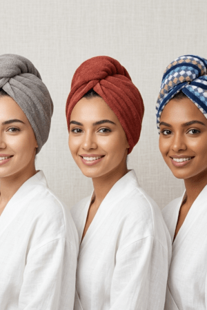 Premium Cotton Hair Turbans- Set of 3 Turbans