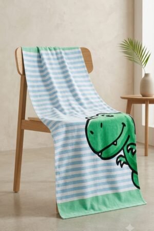 Digital print cotton Towel- Green_dinosaur- 27*54 inches