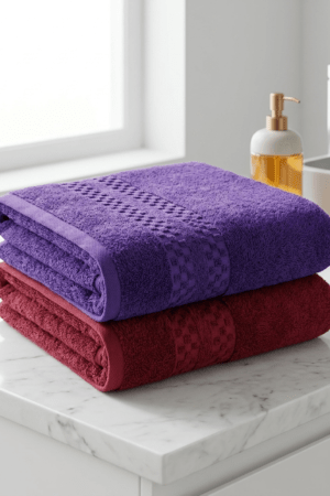 Premium Export cotton Towels- 27*54*2- Two bath towels Set