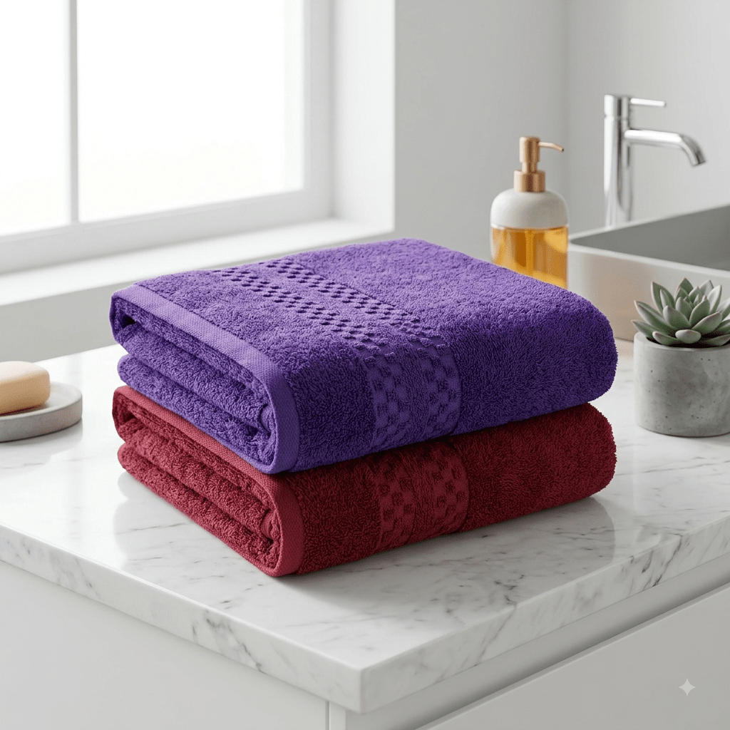 Premium Export cotton Towels- 27*54*2- Two bath towels Set